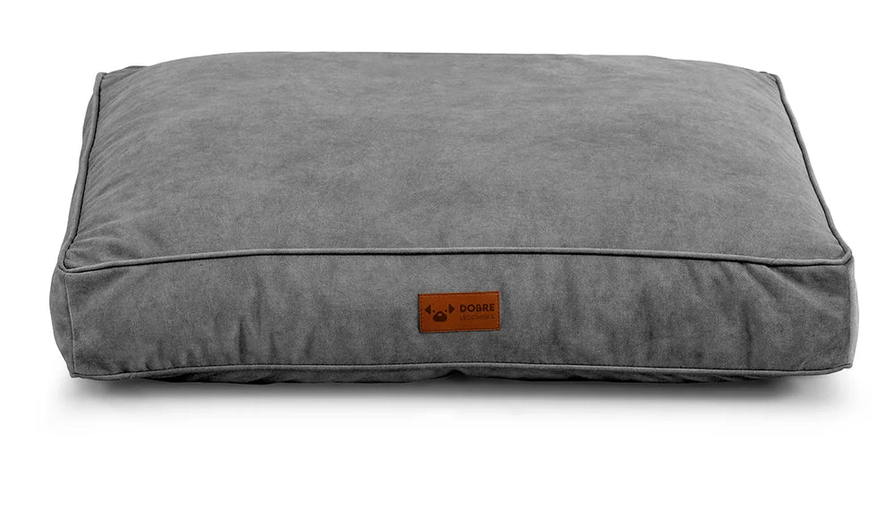 Light grey dog bed with soft cushion – elegant, easy-to-clean pet bedding