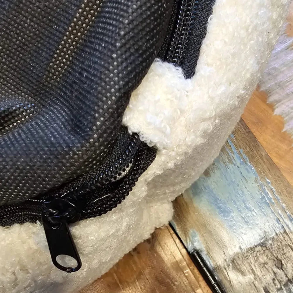 Boucle Crown Dog Bed — Cream Edition