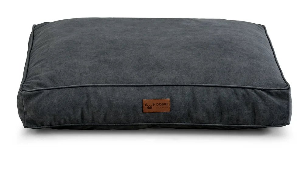 Dark grey dog bed with soft cushion – elegant, easy-to-clean pet bedding by PAWDORO