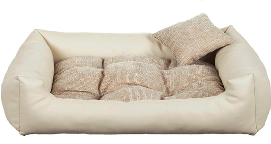 Cool Elmo Dog Bed – Elegant Cream Eco Leather Edition